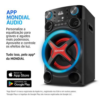 Torre de Som Mondial TM-1200, Luzes, Bluetooth, 1200 W RMS, APP
