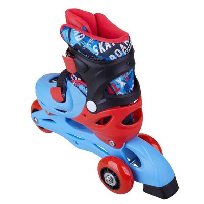 Patins Infantil Play&Fun Triline Extreme com Kit de Proteção e Mochila 28-31
