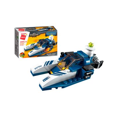 Bloco de Montar Set Combat Zones Series Policia 1801 Qman