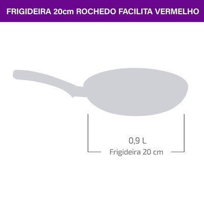 Frigideira Antiaderente Facilita Rochedo Vermelho 20cm