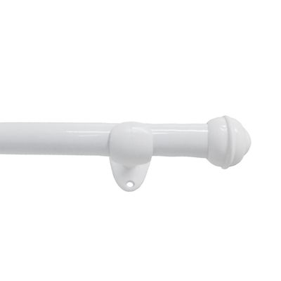 Kit Varão Bella Arte Pratiko Basic 19mmx1,50m com 2 Suportes em Madeira Branco