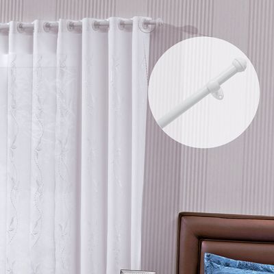 Kit Varão Bella Arte Pratiko Basic 19mmx1,50m com 2 Suportes em Madeira Branco
