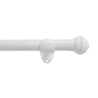 Kit Varão Bella Arte Pratiko Basic 19mmx1,50m com 2 Suportes em Madeira Branco