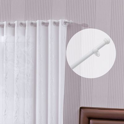 Kit Varão Bella Arte Pratiko Basic 19mmx1,50m com 2 Suportes em Madeira Branco