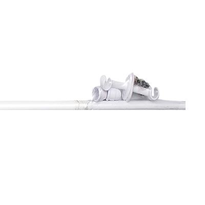 Kit Varão Bella Arte Pratiko Basic 19mmx1,50m com 2 Suportes em Madeira Branco