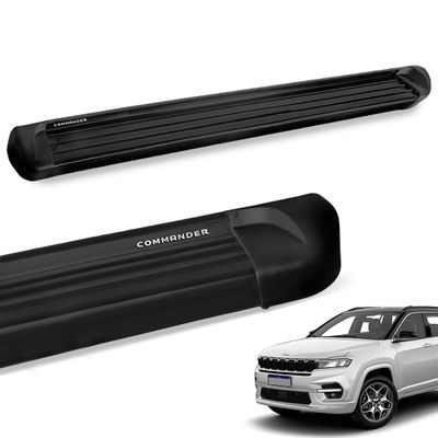 Estribo Lateral Commander 2022 a 2025 Alumínio Preto Track