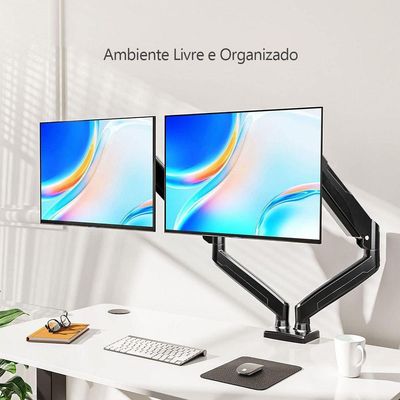 Suporte Duplo Para Monitor 17 A 32 Articulado Pistão A Gás - Fitter F16