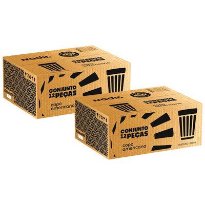 Kit Conjunto com 24 Copos Americano 190ml Nadir