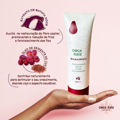 Kit 3 Shampoo Doce Raiz De Extrato De Batata Doce Sem Parabenos