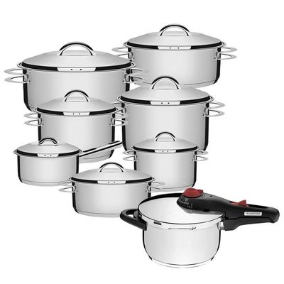 Jogo Panelas Solar 7 Peças + Panela Pressão Solar 4,5 L