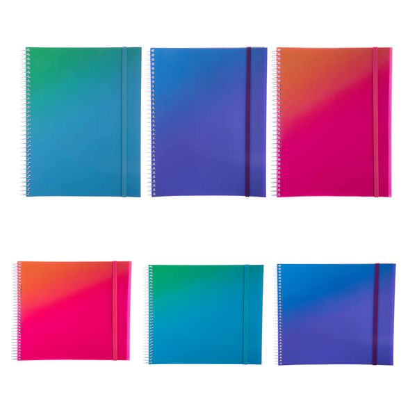 Caderno Confetti Espiral Capa Plástica Degrade 1/4 96 Folhas Capas Diversas - Item Sortido