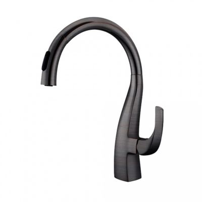 MISTURADOR KROMMA MONOCOMANDO PARA COZINHA BICA ALTA GIRATÓRIA COM DUCHA EXTENSÍVEL ACABAMENTO ÉBANO KR688 1783