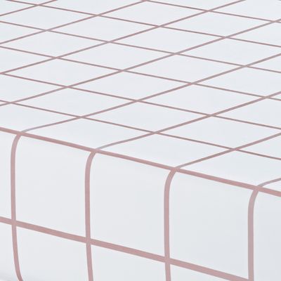 Jogo Cama Lençol Brooklyn Queen Quadriculado Micropercal 200 Fios 3 Peças - Rosa