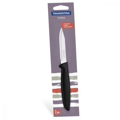 Faca para Legumes e Frutas Tramontina Plenus com Lamina em Aço Inox e Cabo de Polipropileno Preto 3"