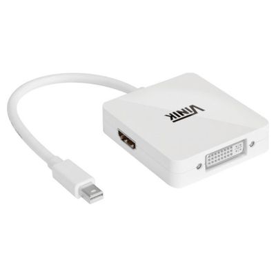 Adaptador 3 em 1 Mini Displayport para HDMI Displayport  DVI