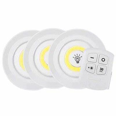 Kit 3 Luminarias Led Spot Lampada Pilha Adesivo Sem Fio Fácil Instalação Teto Parede Armários SMD