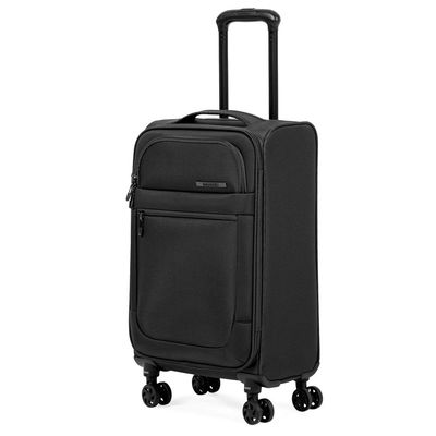 Mala de Bordo 10 kg Poliéster 4 Rodas Edimburgo Preta P / Preto
