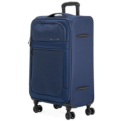 Mala Média 23kg Poliéster 4 Rodas 25,5" Edimburgo Azul M / Azul