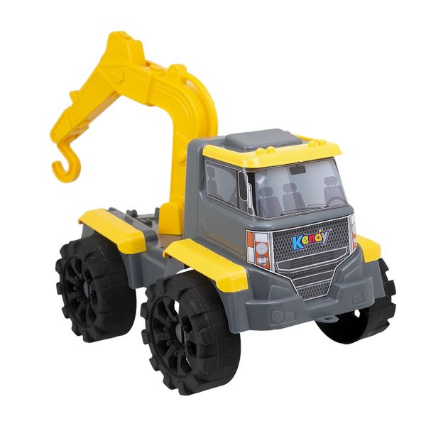 Caminhão de Brinquedo Forte Escavador Infantil com Escavadeira Articulada Preto e Amarelo