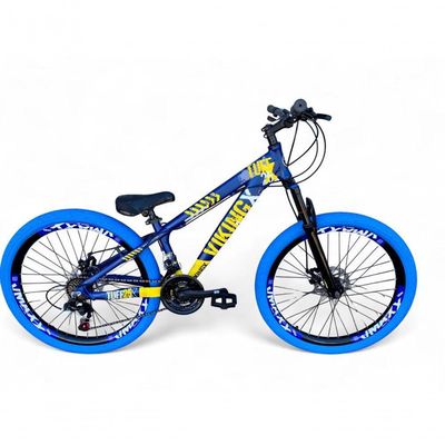 Bicicleta Aro 26 Vikingx Tuff Freeride 21v Aro Vmaxx Freio A Disco Garfo Suspensão Pneu Flame Azul-amarelo X25