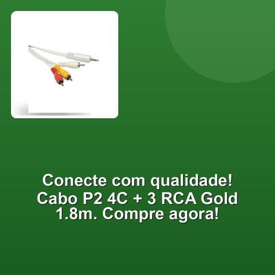 Cabo P2 4c + 3 Rca Gold 1.8m