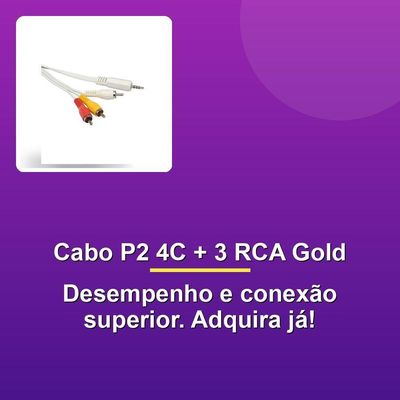 Cabo P2 4c + 3 Rca Gold 1.8m