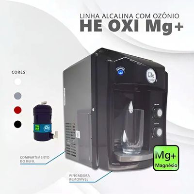 Purificador Água Super Alcalina Ionizada Ozônio E Magnésio Preto 110V
