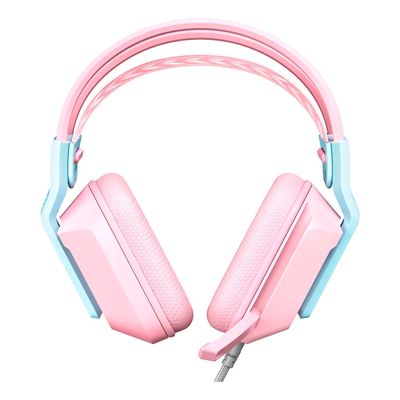 Fone de Ouvido Gamer Headset Profissional Rosa LED