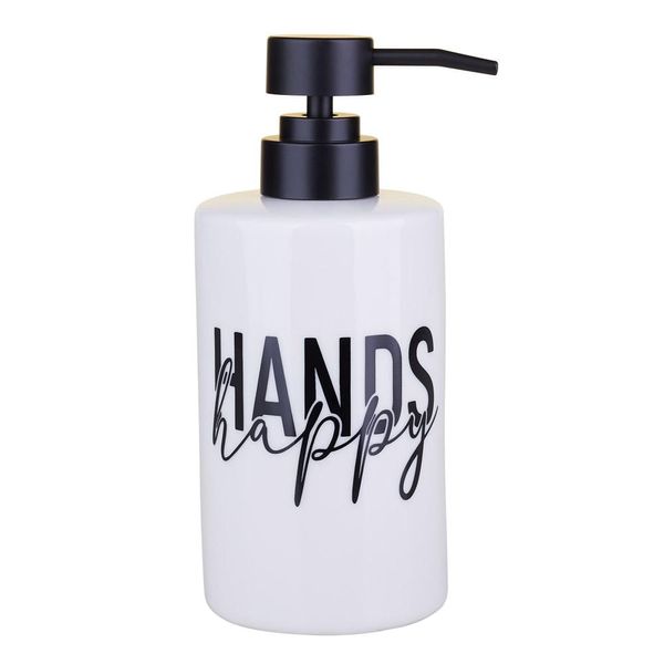 Porta Sabonete Líquido 340ml Cerâmica Cazza Branco