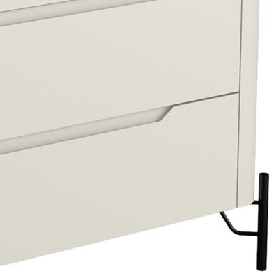 Cômoda Para Quarto Closet Orgânica 3 Gavetas Pés Industrial Preto Bliss I03 Luna - Lyam Decor