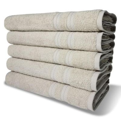 Kit 5 Toalhas de Banho 430g/m² Grande Grossa 80x150cm Itália Soft - Bege