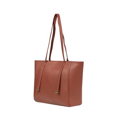 Bolsa de Ombro Feminina Média Alça Alongada Tote Marrom U / Marrom