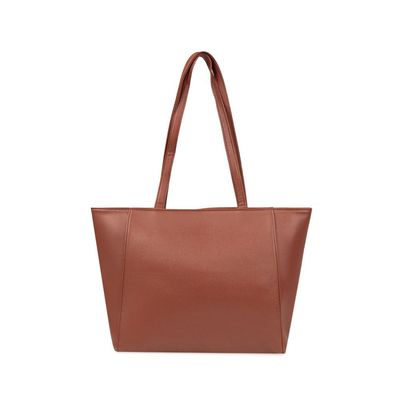 Bolsa de Ombro Feminina Média Alça Alongada Tote Marrom U / Marrom