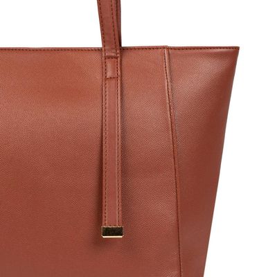 Bolsa de Ombro Feminina Média Alça Alongada Tote Marrom U / Marrom