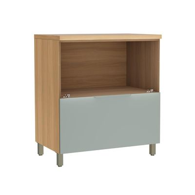 Balcão de Cozinha com Tampo Marquesa 100% MDF 1 Porta 1 Gaveta Verde e Nature