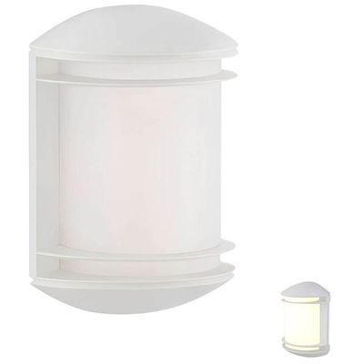 Arandela Luminária Parede Externa Branco Dital Elegance E27 Lente Fosca Iluminação Jardim Varanda