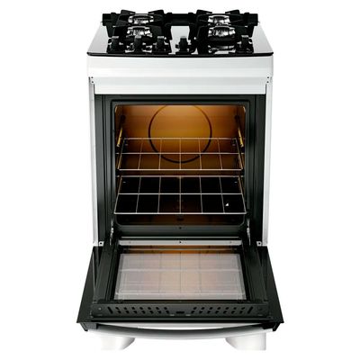 Fogão Dako Supreme Glass 4 Bocas com Mesa de Vidro Branco / Bivolt