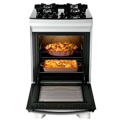 Fogão Dako Supreme Glass 4 Bocas com Mesa de Vidro Branco / Bivolt