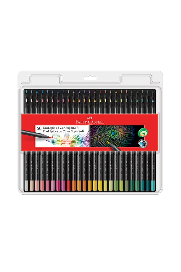 Lápis de Cor Faber-Castell Ecolápis Supersoft 50 Cores