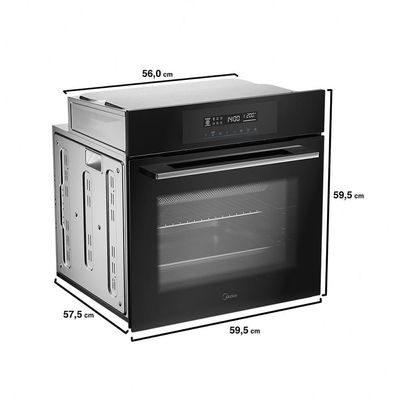 Forno Elétrico De Embutir 80L Touch Com Air Fryer Midea TST80P2 220V