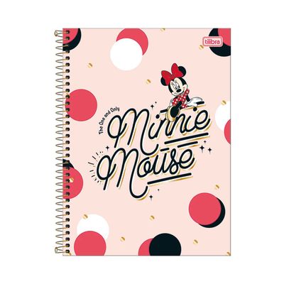 Caderno Tilibra Espiral Capa Dura 1/4 Minnie 80 Folhas Capas Diversas - Item Sortido