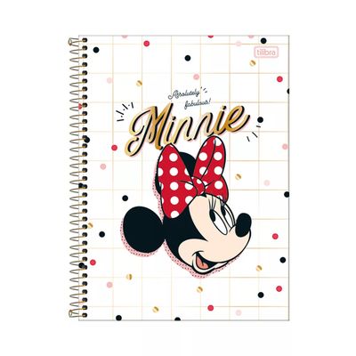 Caderno Tilibra Espiral Capa Dura 1/4 Minnie 80 Folhas Capas Diversas - Item Sortido