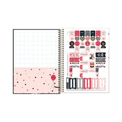 Caderno Tilibra Espiral Capa Dura 1/4 Minnie 80 Folhas Capas Diversas - Item Sortido