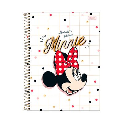 Caderno Tilibra Espiral Capa Dura 1/4 Minnie 80 Folhas Capas Diversas - Item Sortido