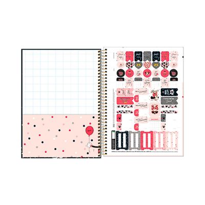 Caderno Tilibra Espiral Capa Dura 1/4 Minnie 80 Folhas Capas Diversas - Item Sortido