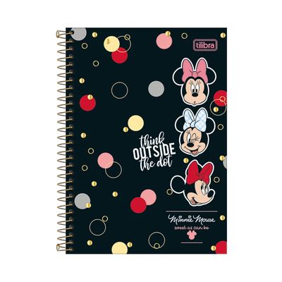Caderno Tilibra Espiral Capa Dura 1/4 Minnie 80 Folhas Capas Diversas - Item Sortido