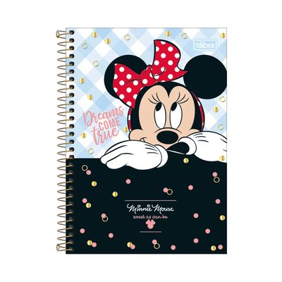 Caderno Tilibra Espiral Capa Dura 1/4 Minnie 80 Folhas Capas Diversas - Item Sortido