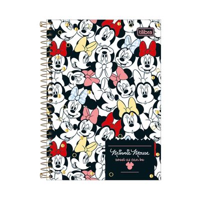 Caderno Tilibra Espiral Capa Dura 1/4 Minnie 80 Folhas Capas Diversas - Item Sortido