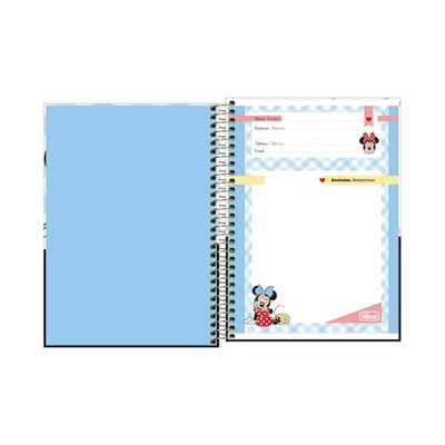 Caderno Tilibra Espiral Capa Dura 1/4 Minnie 80 Folhas Capas Diversas - Item Sortido