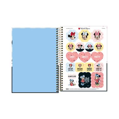 Caderno Tilibra Espiral Capa Dura 1/4 Minnie 80 Folhas Capas Diversas - Item Sortido